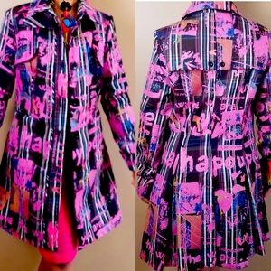 Desigual  Abstracto Print Trench Coat Size…